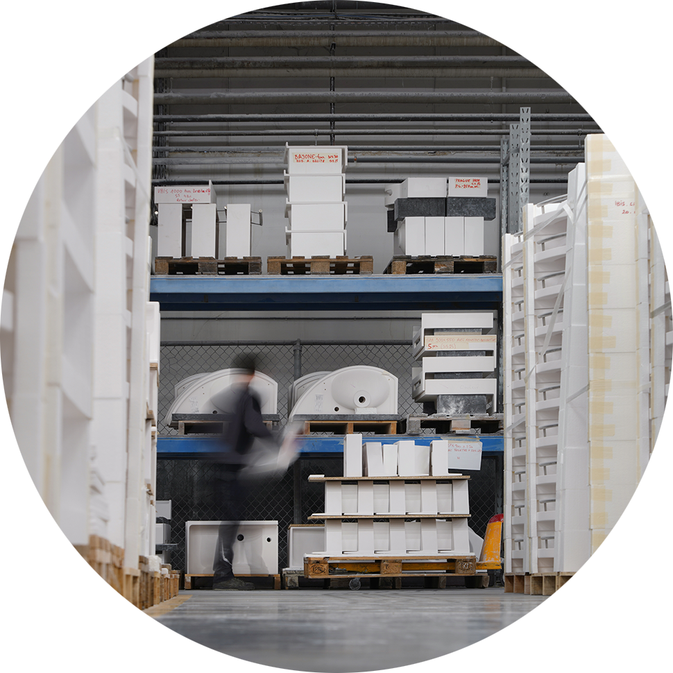 crealith - Stock vasque - receveur de douche en pierre de synthèse