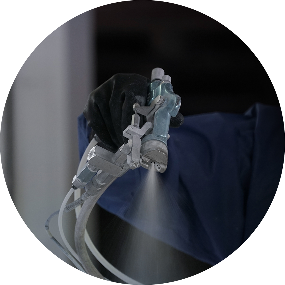 crealith - Atelier de production - pistolage