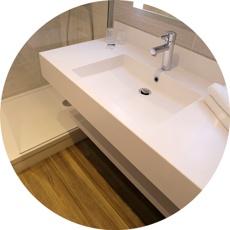 tablette sanitaire en pierre de synthèse Crealith