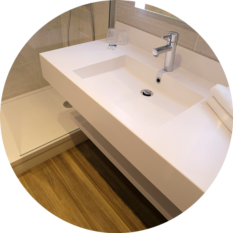 tablette sanitaire en pierre de synthèse Crealith